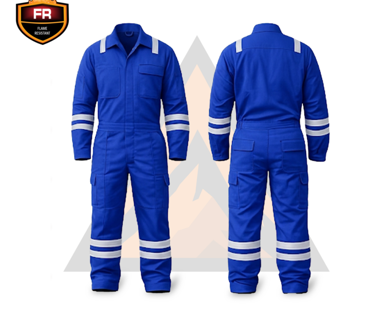 Fire Retardant Coverall with Hiviz FR Silver Reflective Tapes | BLAZE GUARD (TFR 2201)