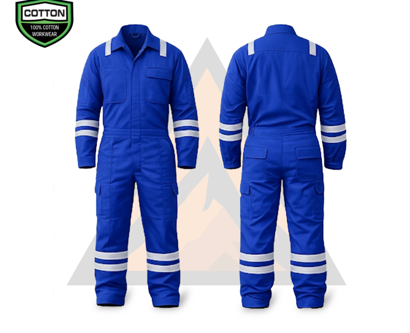 100% Cotton Coverall with Hiviz Silver Reflective Tapes | ECO GUARD (COT 2401)